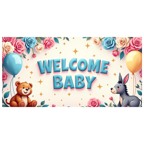 LUUFILx Welcome Baby Shower Backdrop Cute Baby Room Photography Props Decoration Event Background Banner Party Supplies Gender Reveal