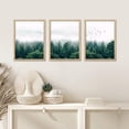 thumbnail image 2 of PixonSign Framed Canvas Print Wall Art Set - Misty Sky Emerald Forest Art - Set of 3 Nature Wilderness Landscape Print Artwork Modern Art Rustic Home Wall Décor -12"x16"x3 Panels Natural, 2 of 5
