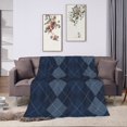 thumbnail image 6 of ZNDUO Lightweight Microfiber Bed Blanket, Argyle Diagonal Geometric Seamless Pattern Super Soft Flannel Cozy Throw Blankets, 60"x50", 6 of 8