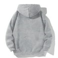 thumbnail image 3 of Mens Hoodies Pullover 2025 Fall Winter Long Sleeve Drop Shoulder Plain Oversized Hoodie with Pockets Hooded Sweatshirt, 3 of 5