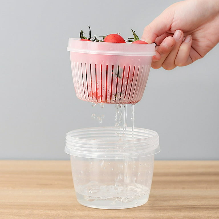 KECHEN Berry Keeper Colander, Fruit Keeper Box Bowl Fridge Food Storage  Washer Strainer Containers with Lids