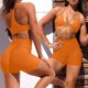 thumbnail image 2 of Pantalones de yoga de cintura alta para mujer Control de barriga Adelgazante Leggings texturizados para correr Entrenamiento Ruched Butt Lift Pants Xemadio WMZL-864-94, 2 of 5