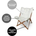 thumbnail image 4 of YEXJ Indoor Wood Butterfly Folding Accent Chair, Perfect for Dorm Rooms, Bedrooms, and Living Rooms, Use for Reading, Writing, Studying, Gaming, and Movies, White, 4 of 5