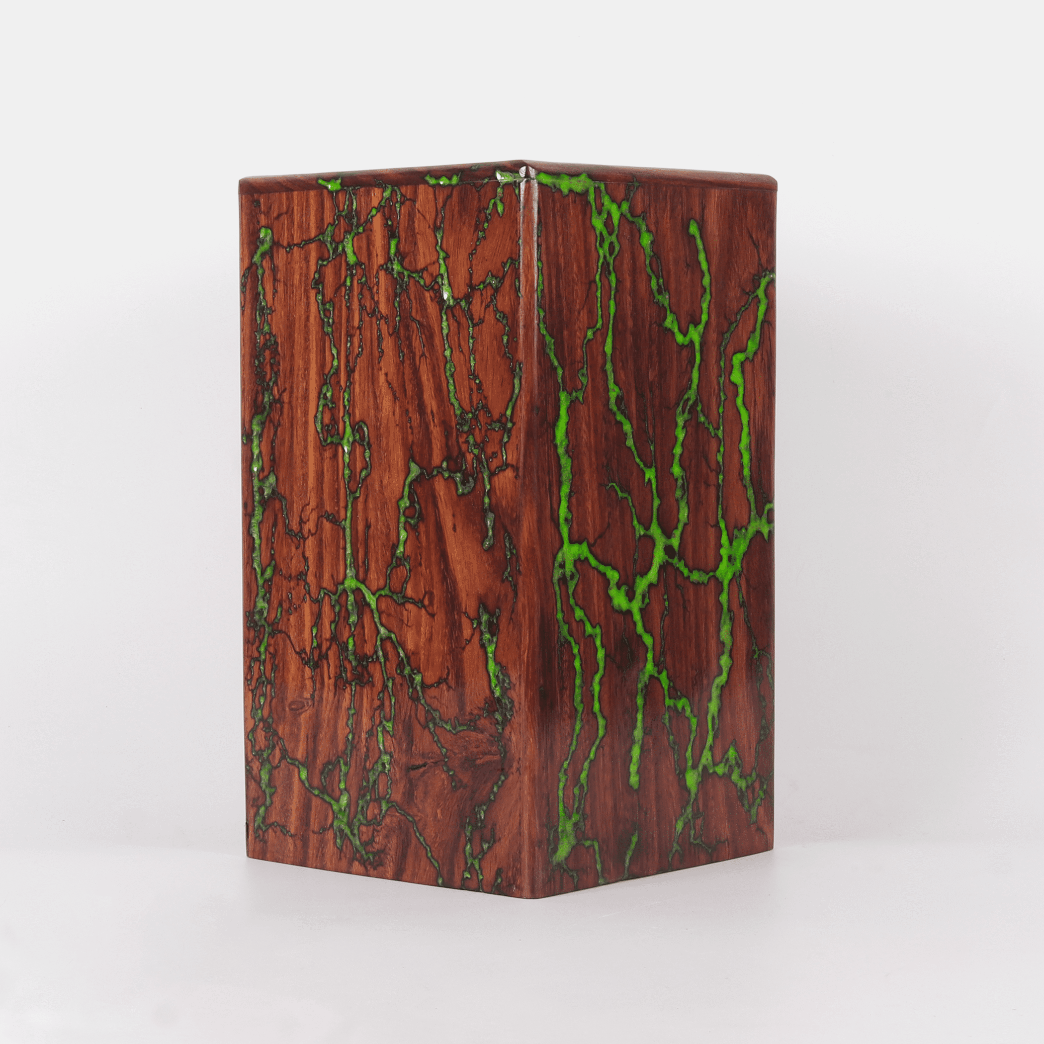 Creation India Craft Wooden Cremation Urns for Human & Pet Ashes, Memorial Urns, Decorative Urns, Adult Urns, Rosewood Urns, Wooden Urn Box -Lichtenberg Fractal & Epoxy Resin (Medium)