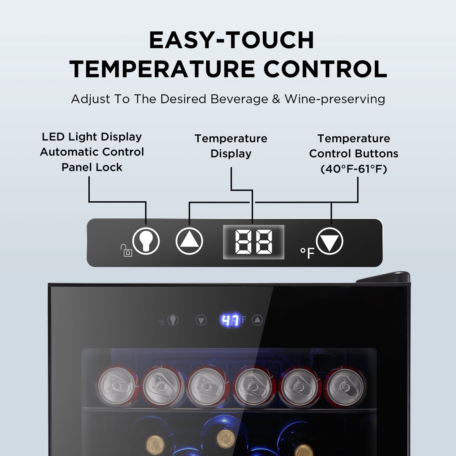 KNDKO 37 Bottle 145 Can Beverage Refrigerator - 4.5 Cu.Ft. Mini Fridge Cooler, Wine Cooler for Home/Office