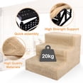 thumbnail image 4 of Clearance! Pet Stairs 3 Steps Indoor Dog Cat Steps Ramp Ladder for Puppies Up to 55 lbs, Beige, 4 of 8