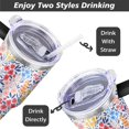 thumbnail image 5 of Colorful Flowers 40 OZ Tumbler Cup with Lid and Straw for Water Iced Tea Coffee Smoothie and More, 5 of 7