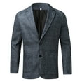 thumbnail image 3 of Lovskoo 2024 Men's Casual Suit Blazer Jackets Fall and Winter Business Woolen Coat Double Breasted Lapel Mid Length Coat Suit Jacket Black, 3 of 8