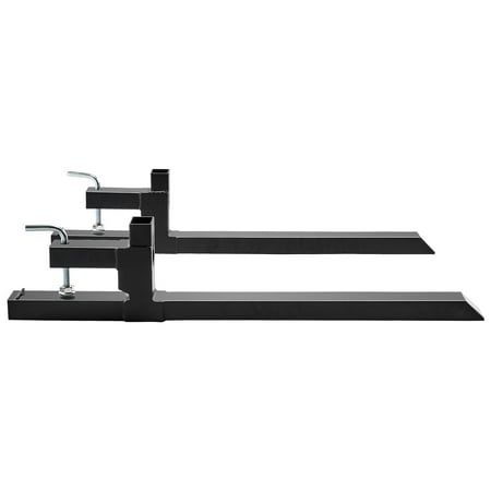 Heavy Duty Clamp-On Pallet Forks for Tractor Loader Bucket 43 Fork Length 2000 lbs Capacity Front Loader Attachment for Skid Steer Compact Tractor Farm and Agricultural Material Handling