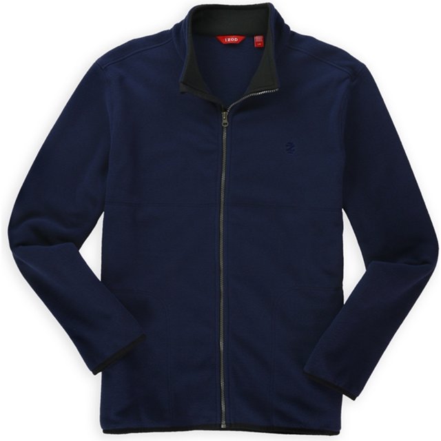 IZOD Sudadera de forro polar para hombre, azul, grande IZOD Camisa de entrenamiento