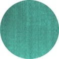 thumbnail image 1 of Ahgly Company Indoor Round Abstract Turquoise Blue Contemporary Area Rugs, 7' Round, 1 of 4