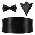 thumbnail image 1 of Juego de 3 piezas para hombre: pajarita, fajín y pañuelo clásicos para fiestas, bodas y graduaciones., 1 of 7