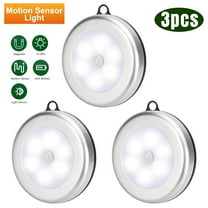 Battery Operated Motion Sensor Light Indoor, 3 Pack 6 LED Closet Light Under-Cabinet Lights Battery Night Light Wireless, Stick on Wall Lamps for Pantry, Wardrobe, Kitchen, Stairs, Steps Hallway