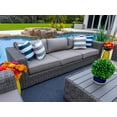 thumbnail image 5 of Malmo 4-Piece Resin Wicker Outdoor Furniture Conversation Sofa Set, Two Armchairs, and Coffee Table (Full-Round Gray Wicker, Polyester Light Gray), 5 of 10