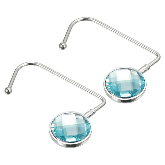 4.5" Portable Purse Hook Handbag Hanger for Table Desk Bag Storage Decor, 2Pack Sky