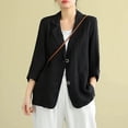thumbnail image 2 of Baberdicy Women's Linen Blazer Jacket Lightweight Linen Suit Jacket for Women - Casual Long Sleeve Open Front Blazer - Spring Summer Office Coat (S-XXL) (Black | XXL), 2 of 9