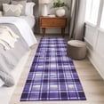 thumbnail image 4 of 2'x6' Rug Runners for Hallways Kitchen, Purple Plaid Non Slip Entryway Beside Floor Carpet Runner, Modern Art Checkered Farmhouse Washable Laundry Room Bedroom Throw Rugs Mat for Family Pet, 4 of 8