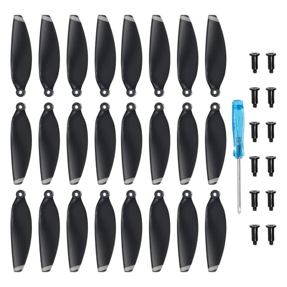 Mini 2 RC Propellers Blades Props Black Silver with Screwdriver/Screw, for Mini 2 Drone, Quadcopter, Pack of 24