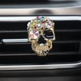 thumbnail image 3 of 3-piece skull car air freshener vent clip, sparkling crystal punk skull head car vent clip car diffuser charming cute car accessories interior decoration unisex, 3 of 5