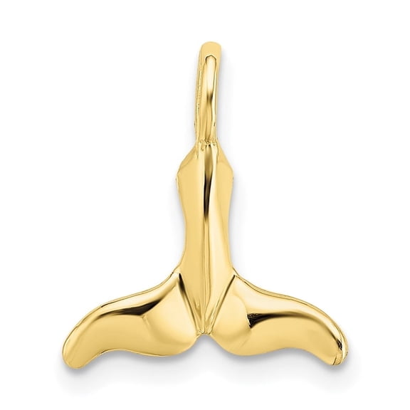 Diamond2Deal 10K Yellow Gold Polished Mini Whale Tail Charm Pendant for Women