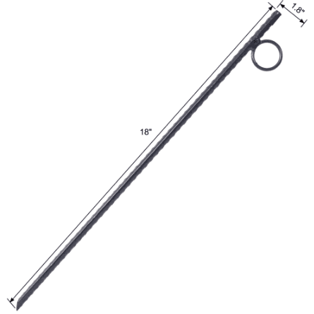 4pcs Heavy Duty Rebar Stakes 3/8"x18" with Loop for Tent Canopy