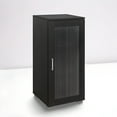 thumbnail image 4 of Kings Brand Furniture Wood Curio Accent Cabinet with Frosted Glass Door, 3 Inner Shelves, Black, 4 of 10