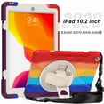 thumbnail image 6 of Dteck iPad Case 8th Generation 10.2 Inch, Heavy Duty Kids Case with Pencil Holder Hand Strap Carrying Strap Shoulder Strap Kickstand for iPad 8th 7th Gen 10.2 2020 2019 - Multicolour Purple, 6 of 7