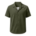 thumbnail image 4 of successthop Mens Button Down Short Sleeve Shirts Big and Tall Collar Shirts Casual Pullover Tops Solid Summer Clothes M, 4 of 6
