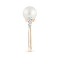 thumbnail image 4 of ANGARA South Sea Cultured Pearl Ring with Graduated Diamonds in 14K Rose Gold for Women | June Birthstone, Birthday, Anniversary, Jewelry Gift for Women | Pearl Ring, 4 of 10