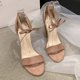 thumbnail image 4 of Amzcrzy Zapatos de mujer,Zapatos de mujer,Zapatillas de mujer, Sandalias informales de verano con punta abierta para mujer, con cordones, de color liso, de tacón alto y grueso. Sandalias Mujer Zapati, 4 of 5