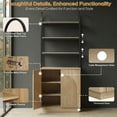 thumbnail image 5 of XIAOWEI 71" Arched Reeded 7-Tier Bookcase Natural Oak, 5 of 6