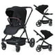 thumbnail image 1 of Yeshouse cochecito plegable para recién nacidos y niños pequeños, respaldo reversible, cesta de almacenamiento, reposapiés y capota ajustables, con portavasos, color negro, ideal para paseo diario, 1 of 7