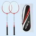 thumbnail image 1 of 2Pcs Badminton Racket Set Lightweight Professional Durable Badminton Equipment for Adults and Teenagers Playing Backyard Game with Storage Bag, 1 of 8