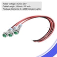 thumbnail image 3 of Unique Bargains AC/DC24V 6mm Flush Panel Metal Shell Green LED Indicator 150mm Cable 3 Count, 3 of 5