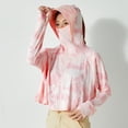 thumbnail image 5 of Mdesiwst Women Sunscreen Coat Zipper Opening Hooded Face Nack Protection Ice Silk Anti-UV Thin Long Sleeve Tie-dye Cycling Camping Jacket, 5 of 6