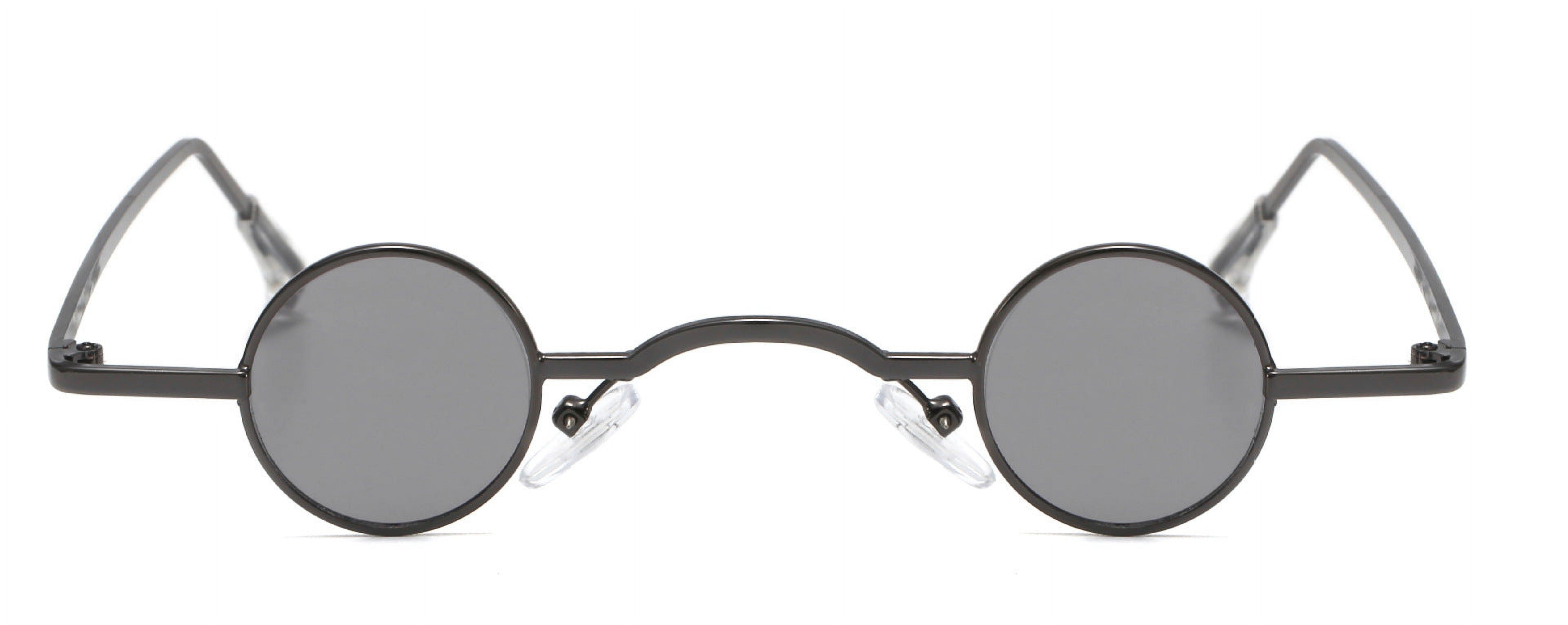 Retro Round Frame Sunglasses for Men, UV400 Protection, Metal Frame, PC Lens, Punk Style, Cool for Filming, Large Fit