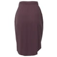 thumbnail image 4 of A2Y Women's Elastic Waist Self Tie Tulip Hem Side Pocket Skirt Egg Plant 2XL, 4 of 5