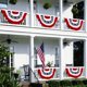 thumbnail image 4 of 3 Pack American Flag Patriotic Bunting USA Pleated Fan, 1.5X3 Ft Large US Bunting Flags Half Fan 4th of July Decorations US Flag Banners Independence Day Fourth July Outdoor Decor Memorial Day, 4 of 5