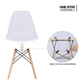 thumbnail image 5 of MoNiBloom Modern Shell Dining Room Chairs Set of 2, Lounge Chairs with Wood Legs, for Kitchen Dining Bedroom Living Room, White, 5 of 10