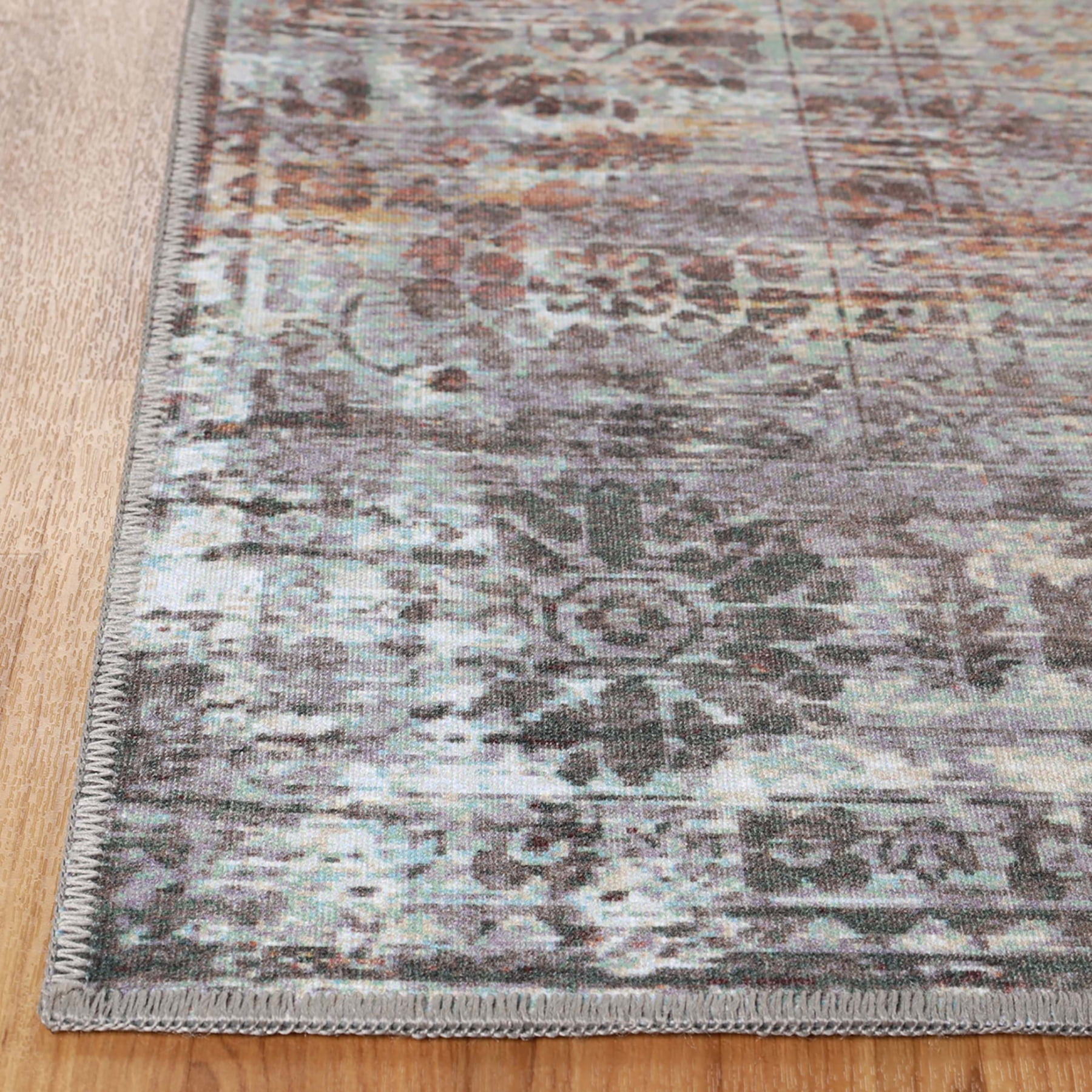 Superior Macaw Lattice Non-Slip Washable Indoor Area Rug, 6' x 9', Cream