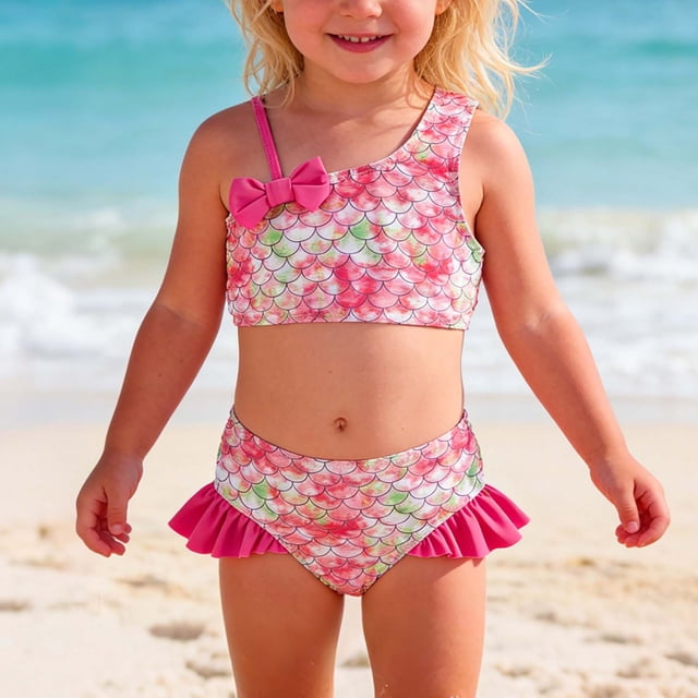 Maillot de Bain Fille Maillot Deux Pièces Fille Bikini Enfant Maillot d'Été 2-3 Ans