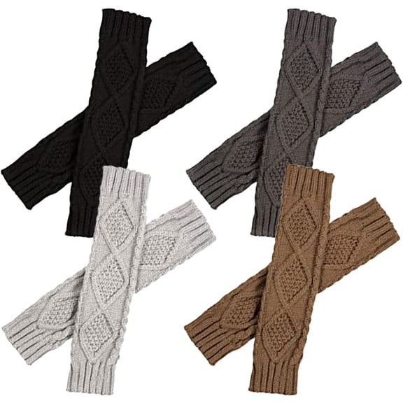 HEANUJJ 4 Pairs Women's Knitted Fingerless Gloves for Warmth and Comfort, Perfect for Outdoor and Everyday Use