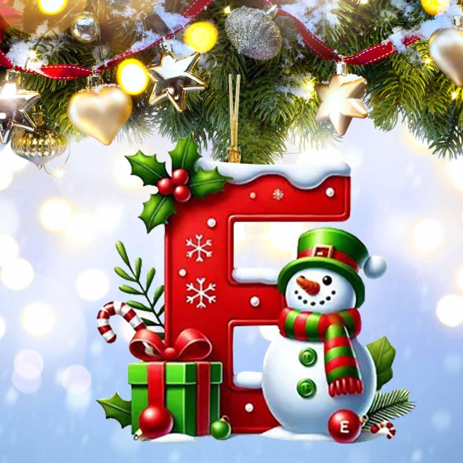 Snowman Letter Ornament for Christmas Tree and Holiday Monogram ...