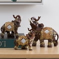 thumbnail image 4 of Elefante esculpir estatua estatuilla resina librería decoración Animal artesanía habitación mascotas accesorios recuerdo de la suerte Decoración del hogar Marrón, 4.1x2.0x4.1 pulgadas Medio Billuyoard HA076984-05, 4 of 6