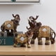 thumbnail image 5 of Elefante esculpir estatua estatuilla estantería decoración manualidades habitación miniatura mascotas escritorio accesorios suerte auspicioso Decoración del hogar Marrón, 4.1x2.0x4.1 pulgadas Medio Monstrate HA076984-05, 5 of 6