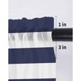 thumbnail image 6 of Blue Stripes Sheer Kitchen Tier Curtains 24 Inch length, Rod Pocket Half Curtains Short Drapes, Simple Blue White Texture Light Filtering Chiffon Small Window Treatments 2 Panels 27.5"W x 24"L, 6 of 7