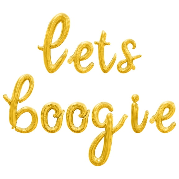Cursive Script Letter Balloons - LETS BOOGIE 16" Inch Alphabet Letters Foil Mylar Balloon Birthday Party Banner (Gold)