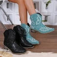 thumbnail image 5 of Ecetana Cowboy Boots for Women Ankle Cowgirl Booties Pointed Toe Embroidery Western Short Boots, 5 of 7