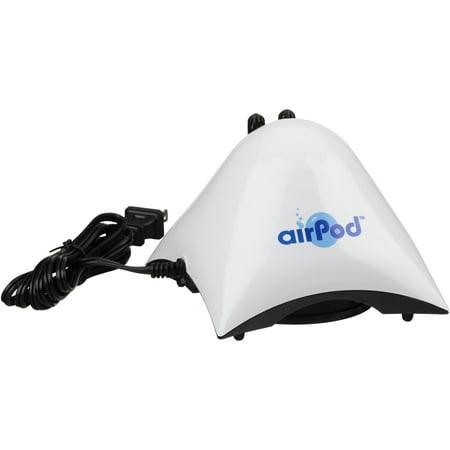 UPC: 0030172047237 | Penn-Plax Air-Pod Aquarium Air Pump – Double Outlet – White – up to 75 Gallons
