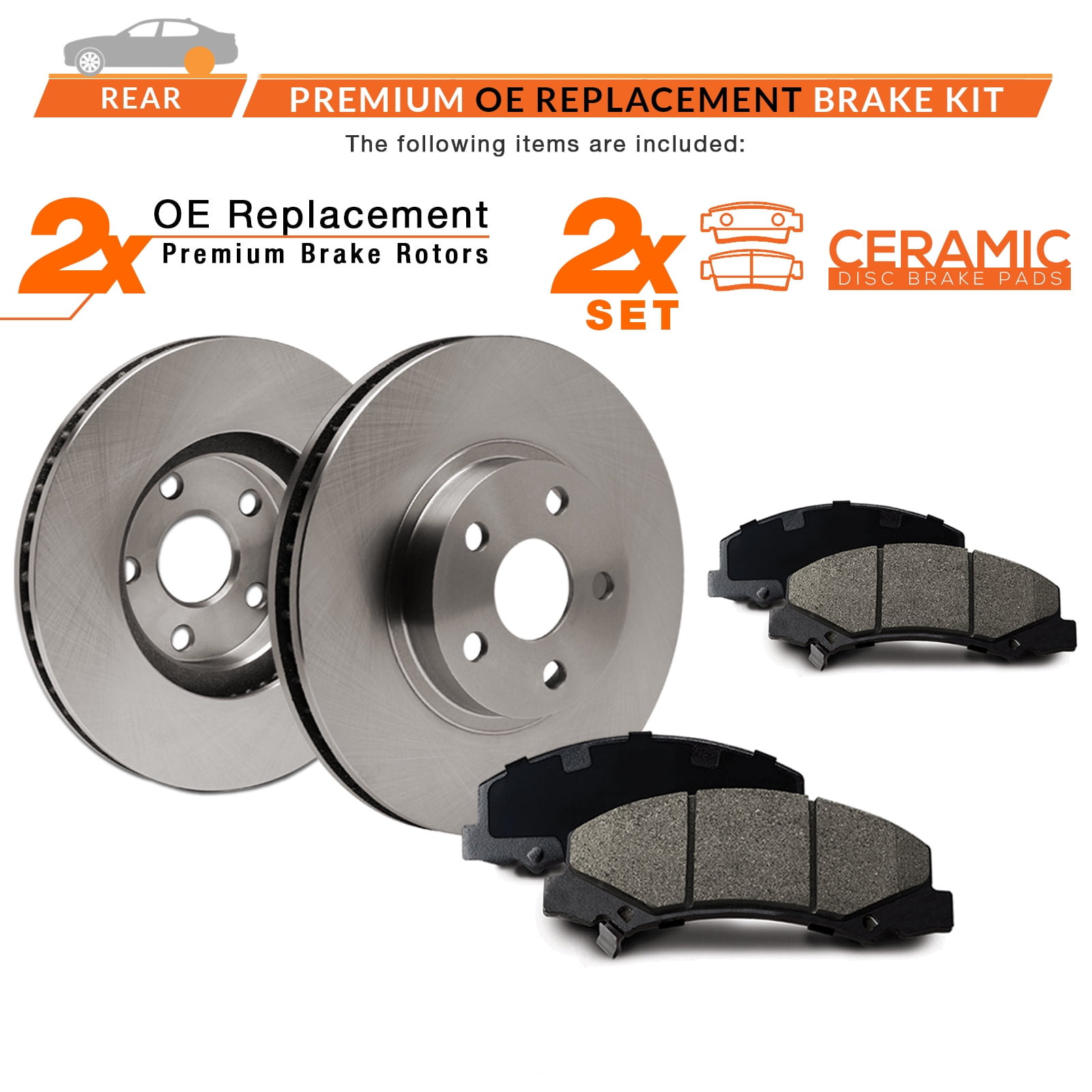 2010 Mitsubishi Outlander See Desc. OE Replacement Rotors Ceramic Pads F+R